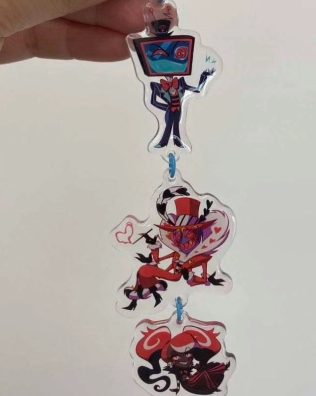 Hazbin/Helluva dangle keychains