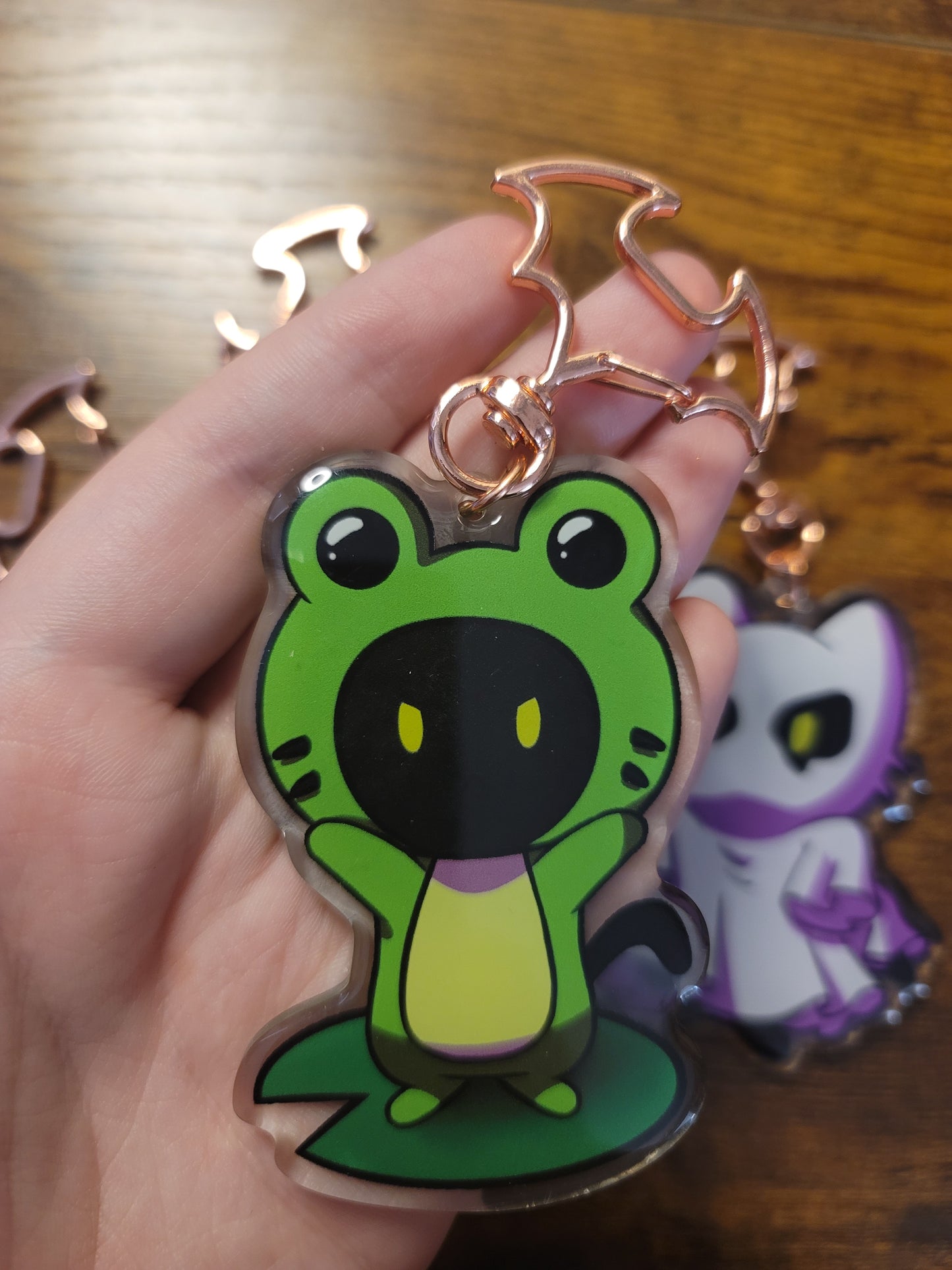 Costume kitty keychains