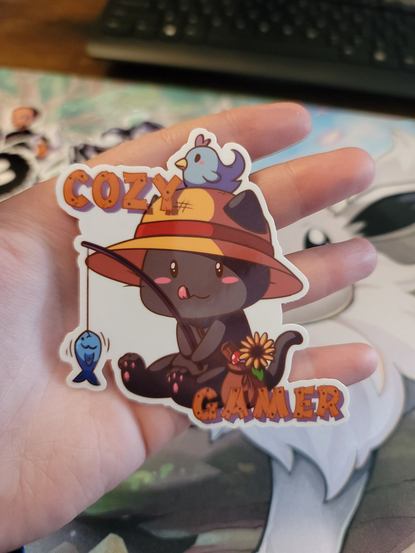 Gamer kitty stickers