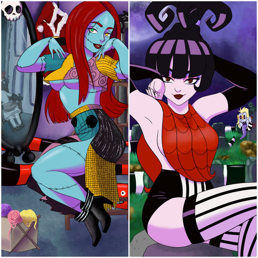 Spooky lady Pinup prints